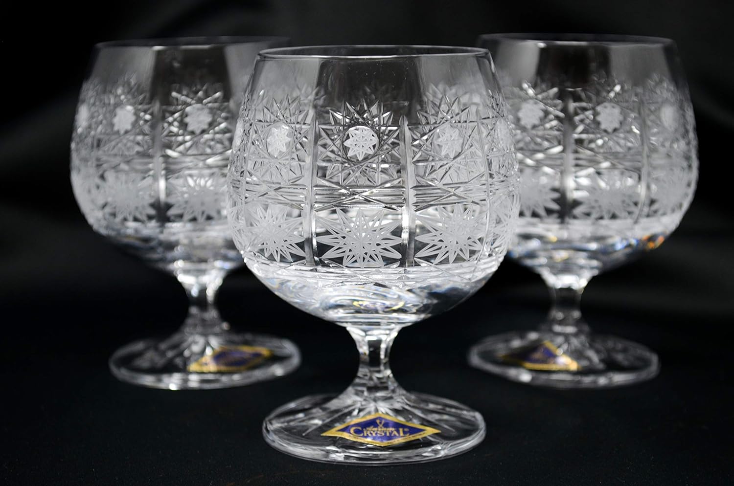 Czech Cognac Brandy Snifter set of 6, Crystal Glass, Hand Cut 8oz/250ml Bohemia Glass Tumbler, Whiskey Glass Bohemia, Crystal Gift