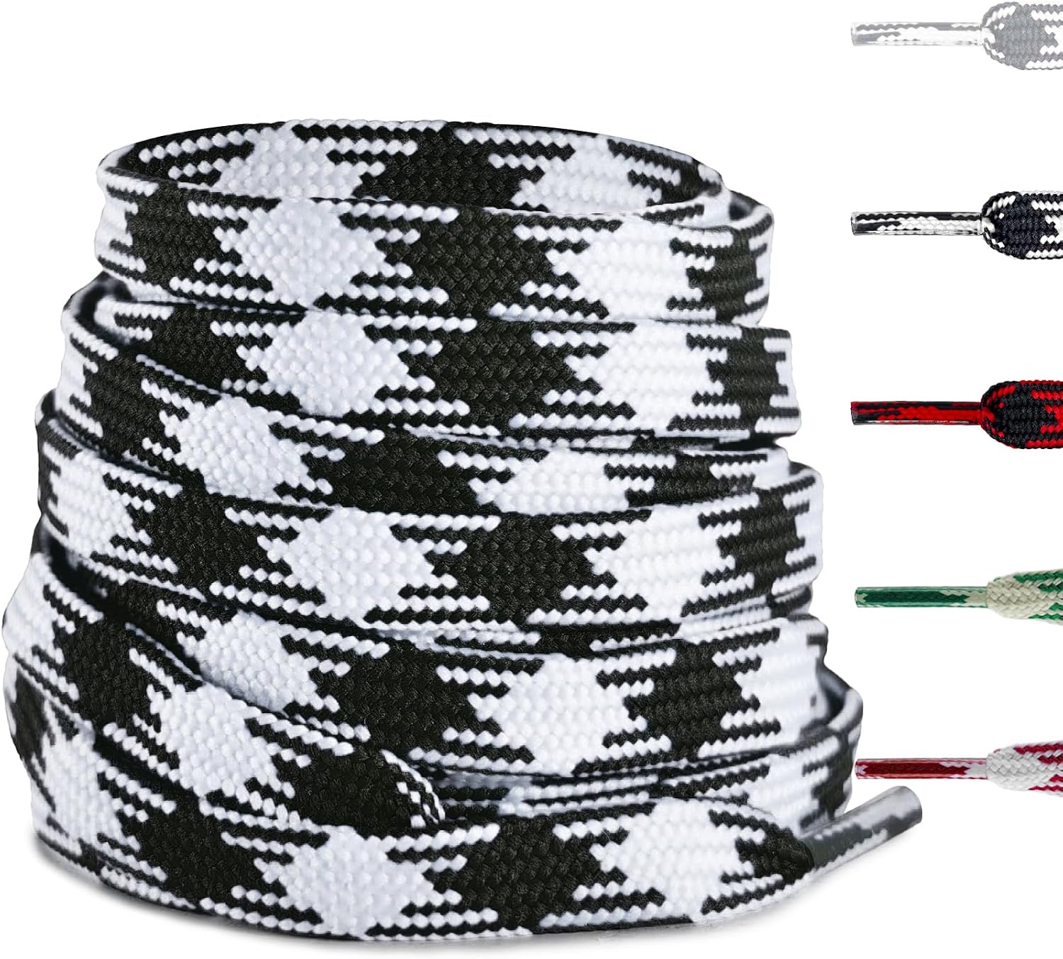 Colored Flat Shoe Laces for Sneakers, 5/16"(8MM) Argyle Shoelaces Replacement Strings