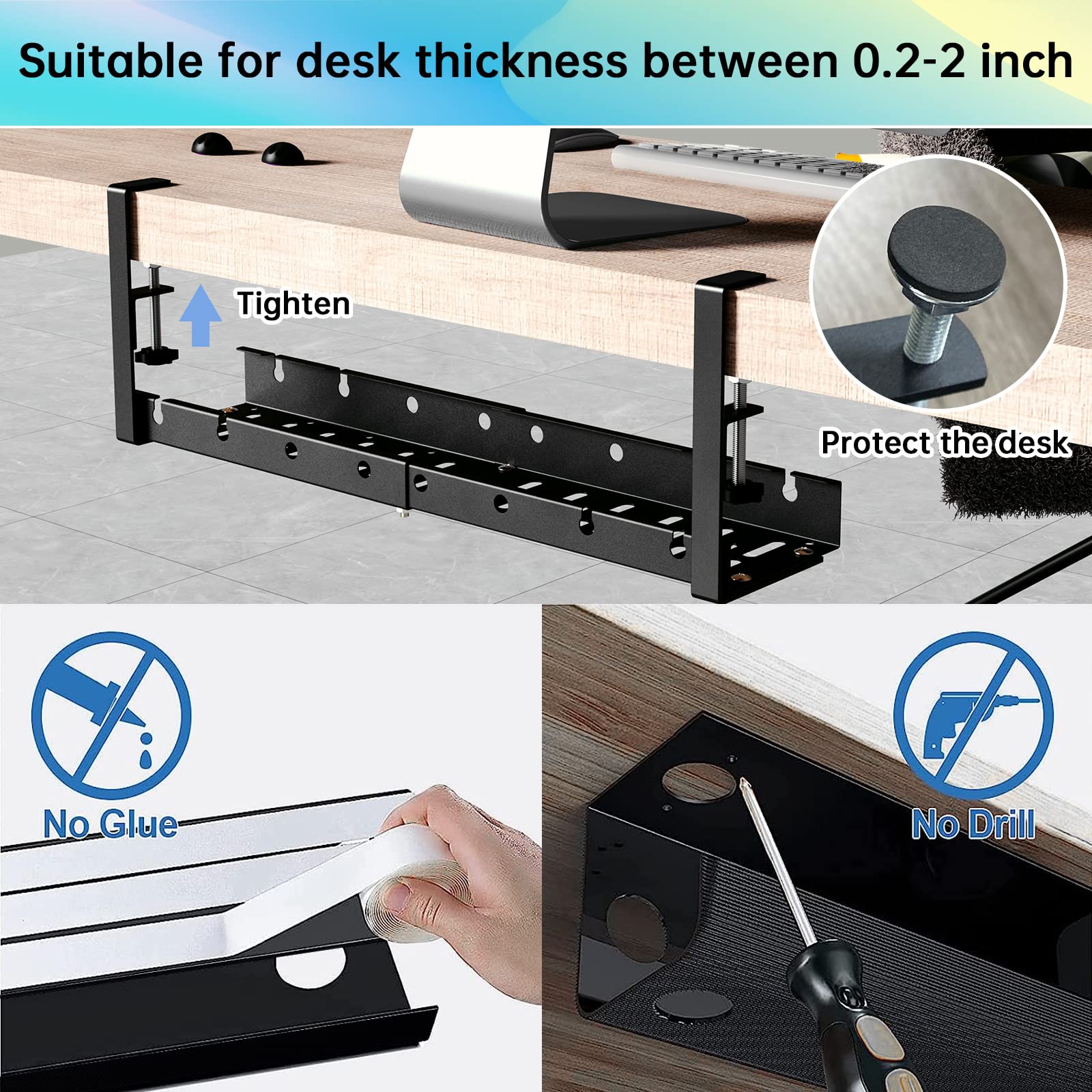 Snapklik.com : ForoGore Extendable Under Desk Cable Management Tray ...