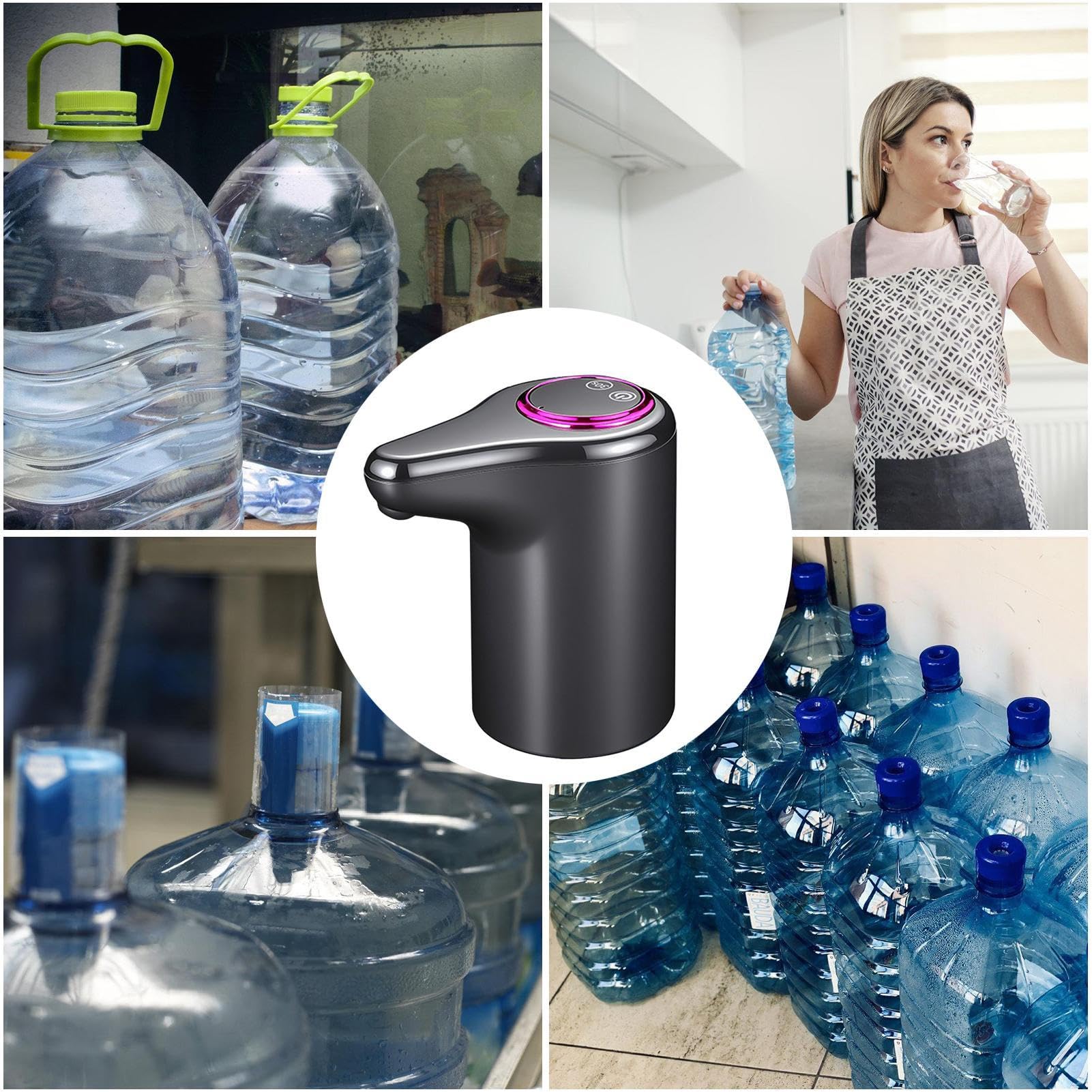 Pompa Per Bottiglia D'acqua – Distributore Automatico Ricaricabile con Display LCD, Unità Di Trasferimento Elettrica per Uso Da Scrivania