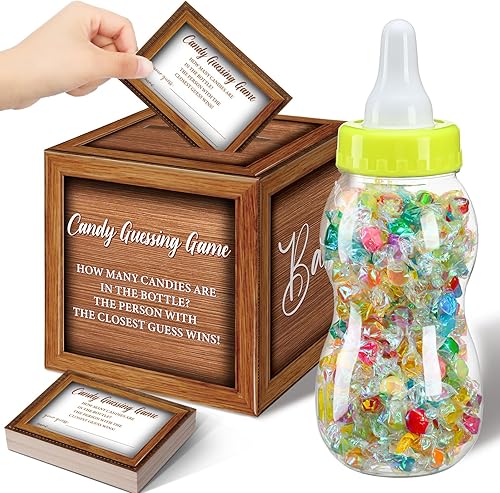 Miniatura 17 de Glenmal Juego de 52 piezas de cereza para baby shower, juegos de regalo, biberón grande para juego de ducha, adivina cuántos dulces decoraciones
