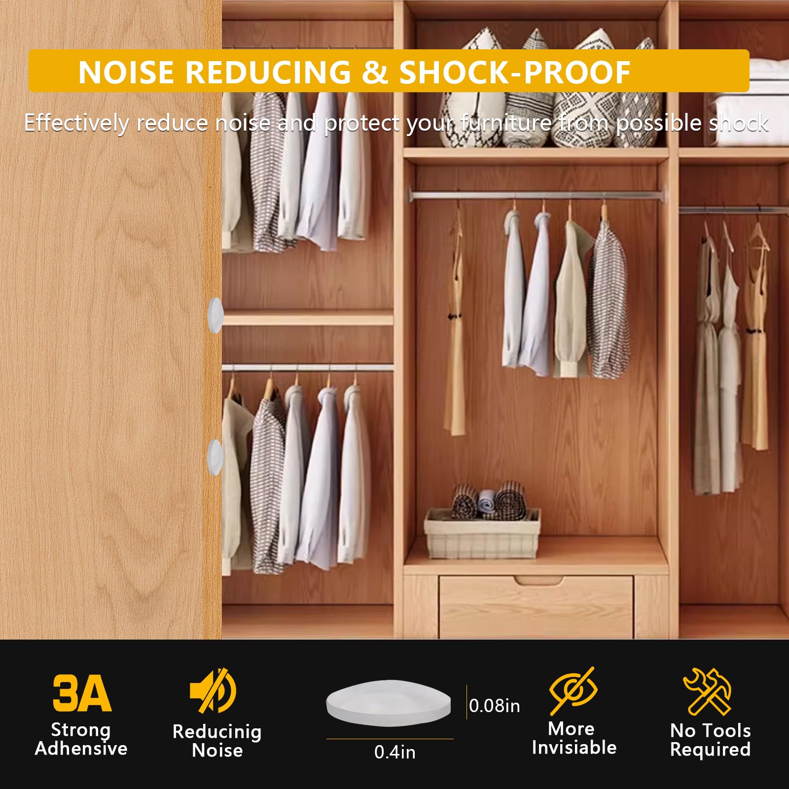 Parachoques Para Puerta De Gabinete, 40 Piezas De Parachoques De