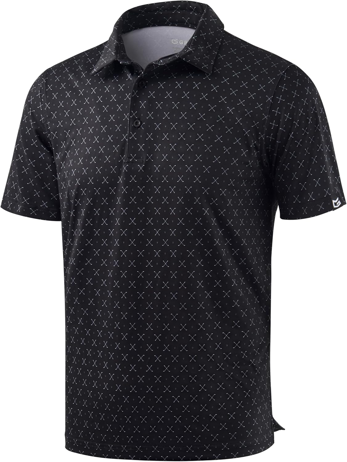 Men's Golf Shirt Short Sleeve Dry Fit Polo Moisture Wicking Print Collared Golf Shirts for Men Casual Lightweight