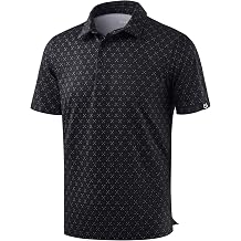 Men's Golf Shirt Short Sleeve Dry Fit Polo Moisture Wicking Print Collared Golf Shirts for Men Casual Lightweight