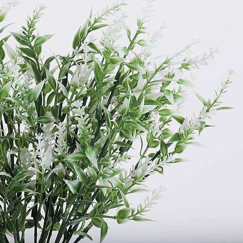 Miniatura 3 de RECUTMS - Flores artificiales para poner en exteriores, plantas sintéticas, resistentes a los rayos ultravioletas, flores de lavanda, arbustos de