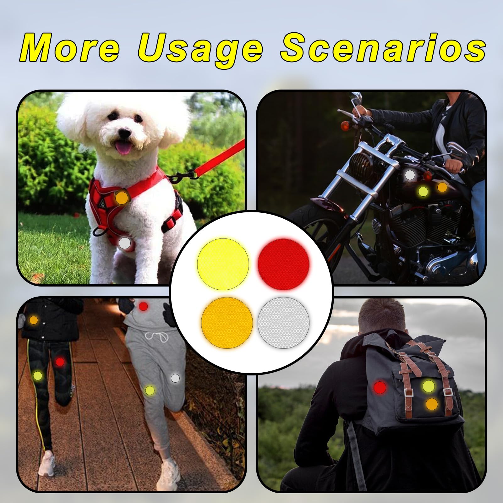 40 Adesivi Riflettenti Rotondi Per Bici, Auto E Caschi - Aumenta La Visibilità Notturna E La Sicurezza - Foto 3