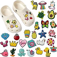 27 Pins for Crocs (Not Random) - Sturdy and Lightweight Accessories - Pins That Attach Very Well, Quick to Put on and Take Off - Create Your Unique Design - Ideal Gift for Kids and Adults, Polyvinyl