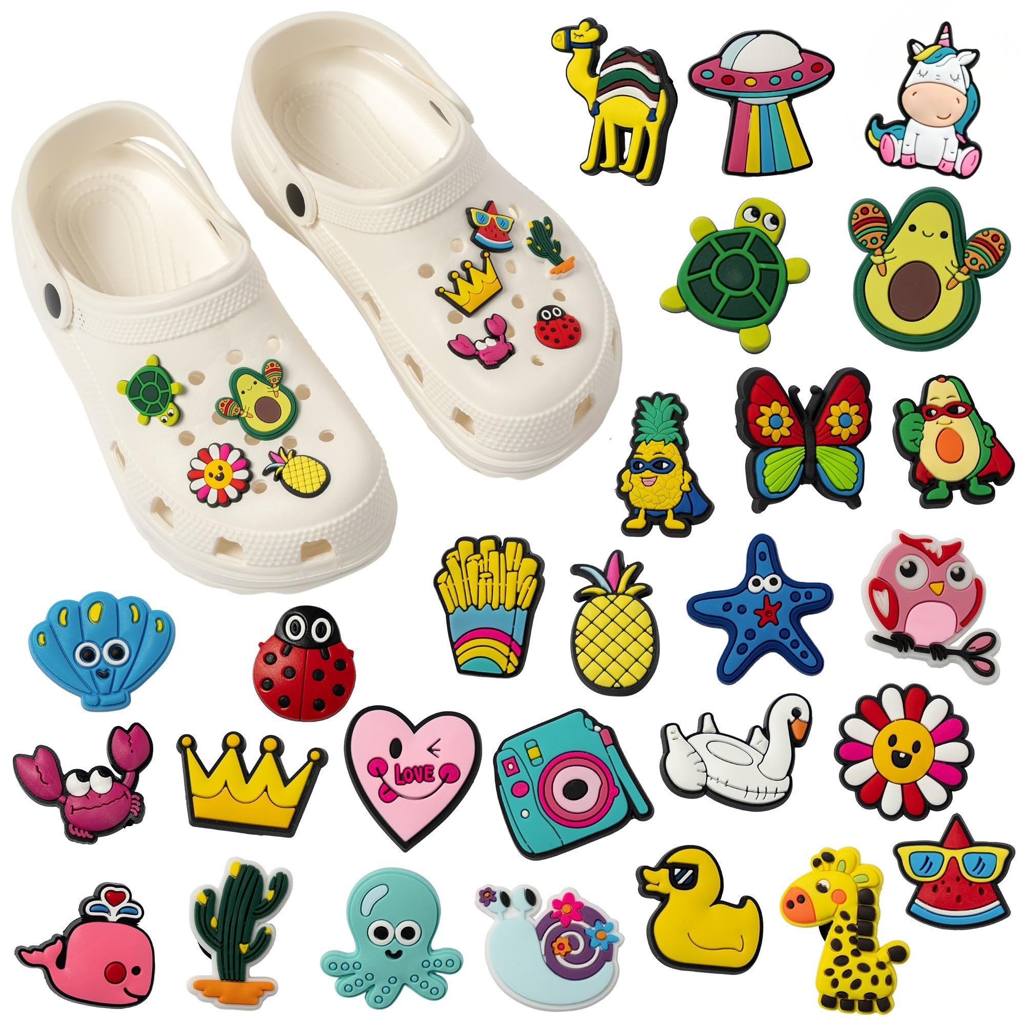 Accesorios Resistentes y Ligeros para Crocs - 27 Pines No Aleatorios que se Fijan Muy Bien