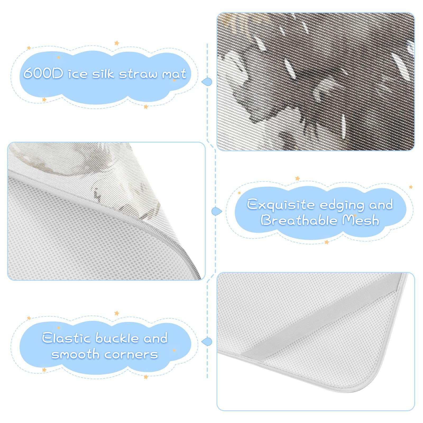 Coprimaterasso rinfrescante per bambini, 71,1 x 132,1 cm, riutilizzabile, lavabile per neonati e bambini