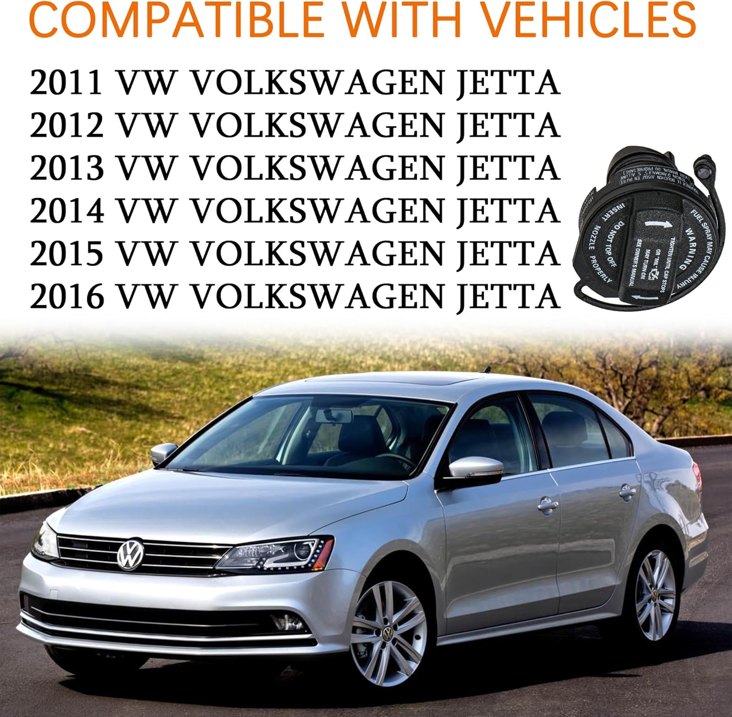 Volkswagen Fuel Tank Cap - 5C0-201-550E Fit for 2011-2016 Volkswagen Jetta Replaces# 5C0-201-550E