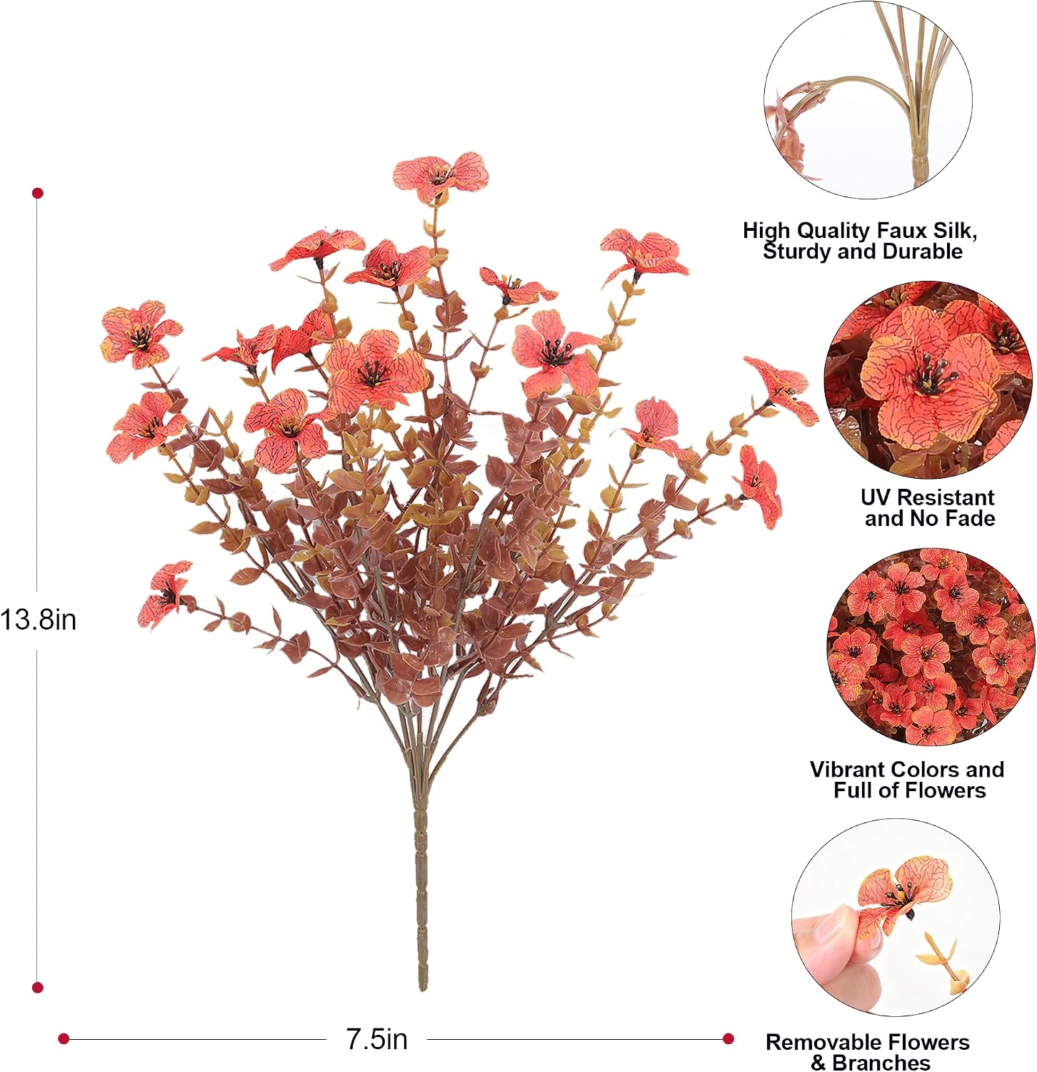 Artificial Fall Flowers Plants for Outdoors Outside Decor, 12 PCS Fake Mums image 4