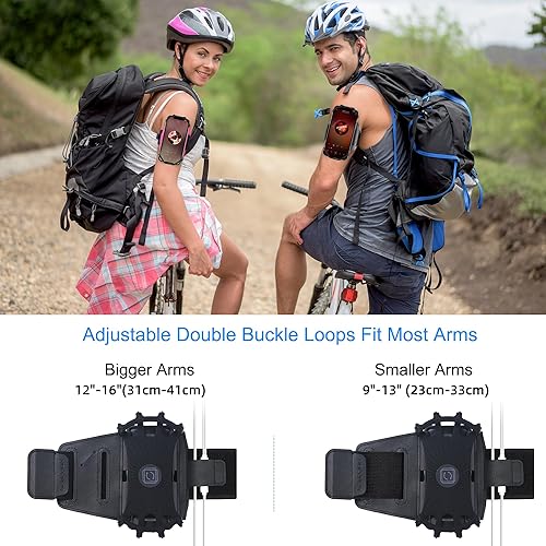 Miniatura 4 de Bandas de brazo para teléfono celular, desmontable y giratorio de 360 grados, universal, compatible con iPhone, Samsung Galaxy Pixel LG, para