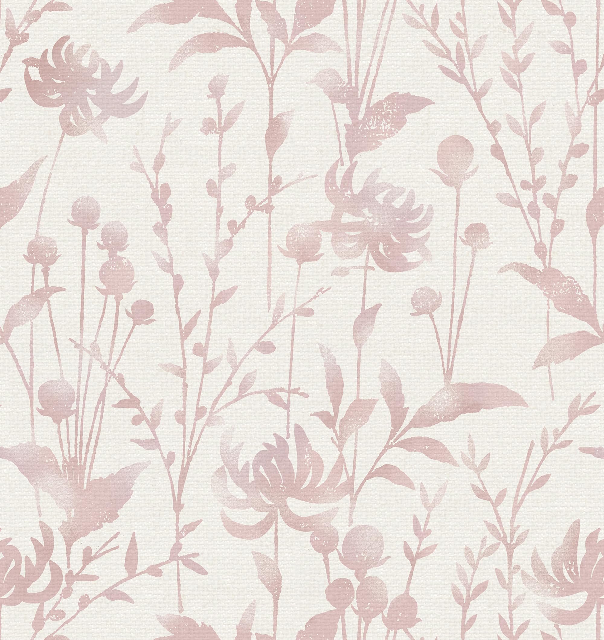 HeloHo Peel and Stick Wallpaper Pink Floral Leaf Wall Paper Self Adhesive Removable Waterproof Contact Paper for Living Room Bedroom Decor 16.1" X 394