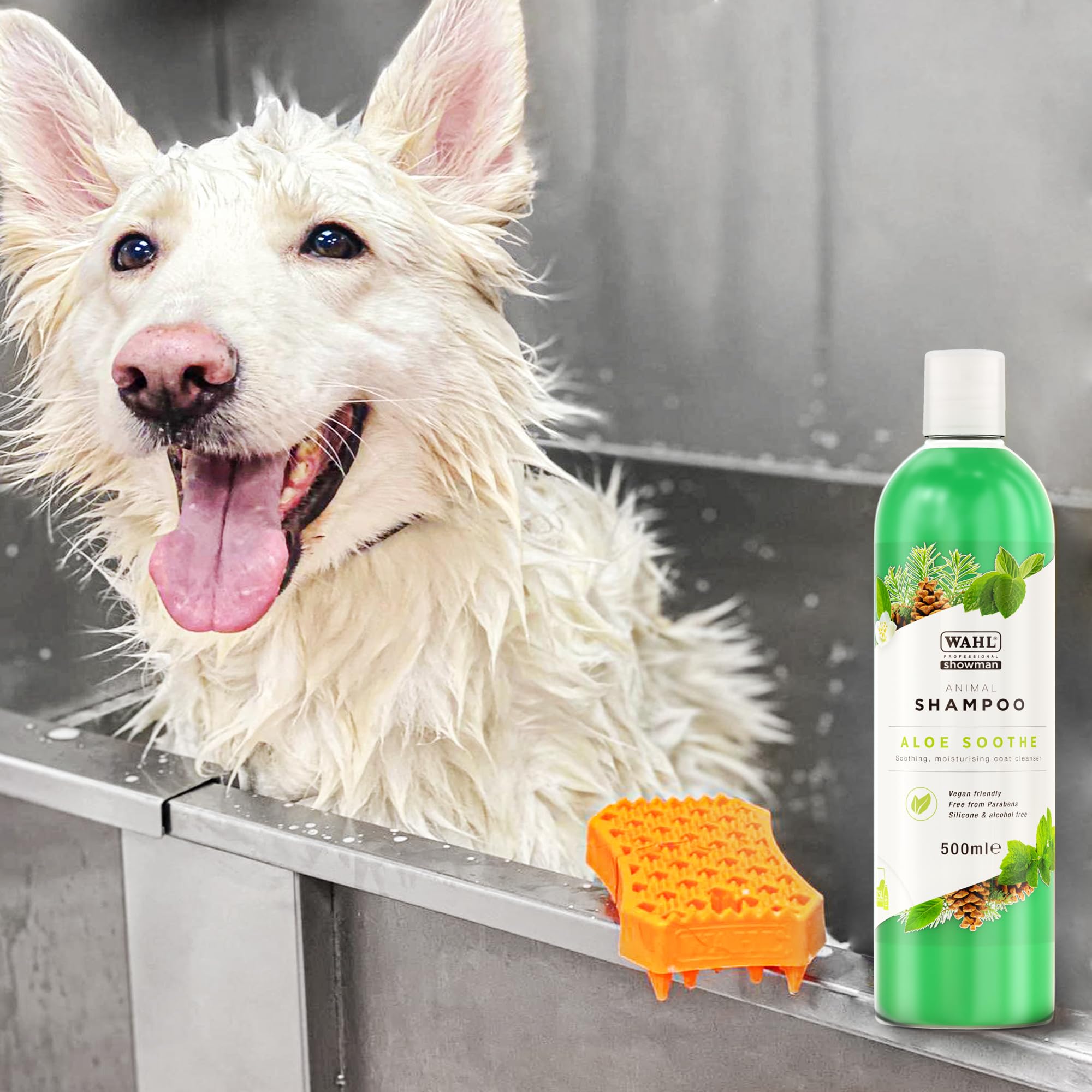 WAHL Aloe Soothe Shampoo - Shampoo per animali domestici, formula delicata, per pelli sensibili, concentrato 15:1, delicato, 500ml
