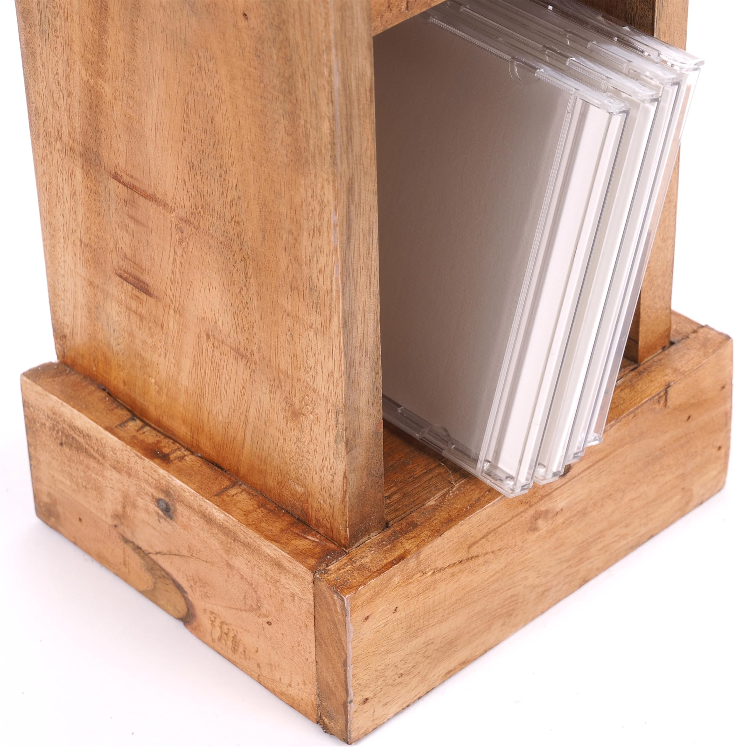 DESIGN DELIGHTS - Scaffale in legno di mogano, 76 x 15,5 x 16 cm (altezza x larghezza x profondità), con 4 scomparti, per CD