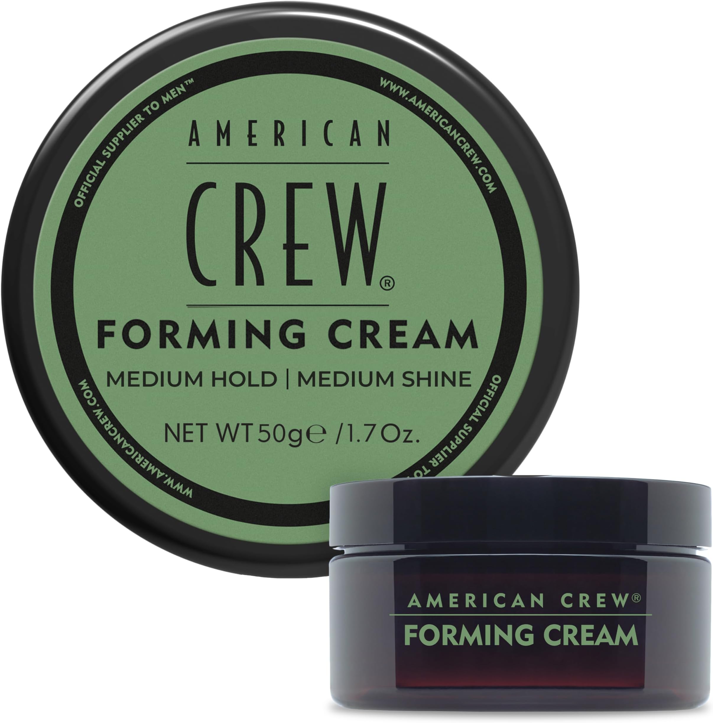 American Crew Men's Hair Forming Cream, Like Styling Gel with Medium Hold & Shine, Travel Size, 1.7 oz