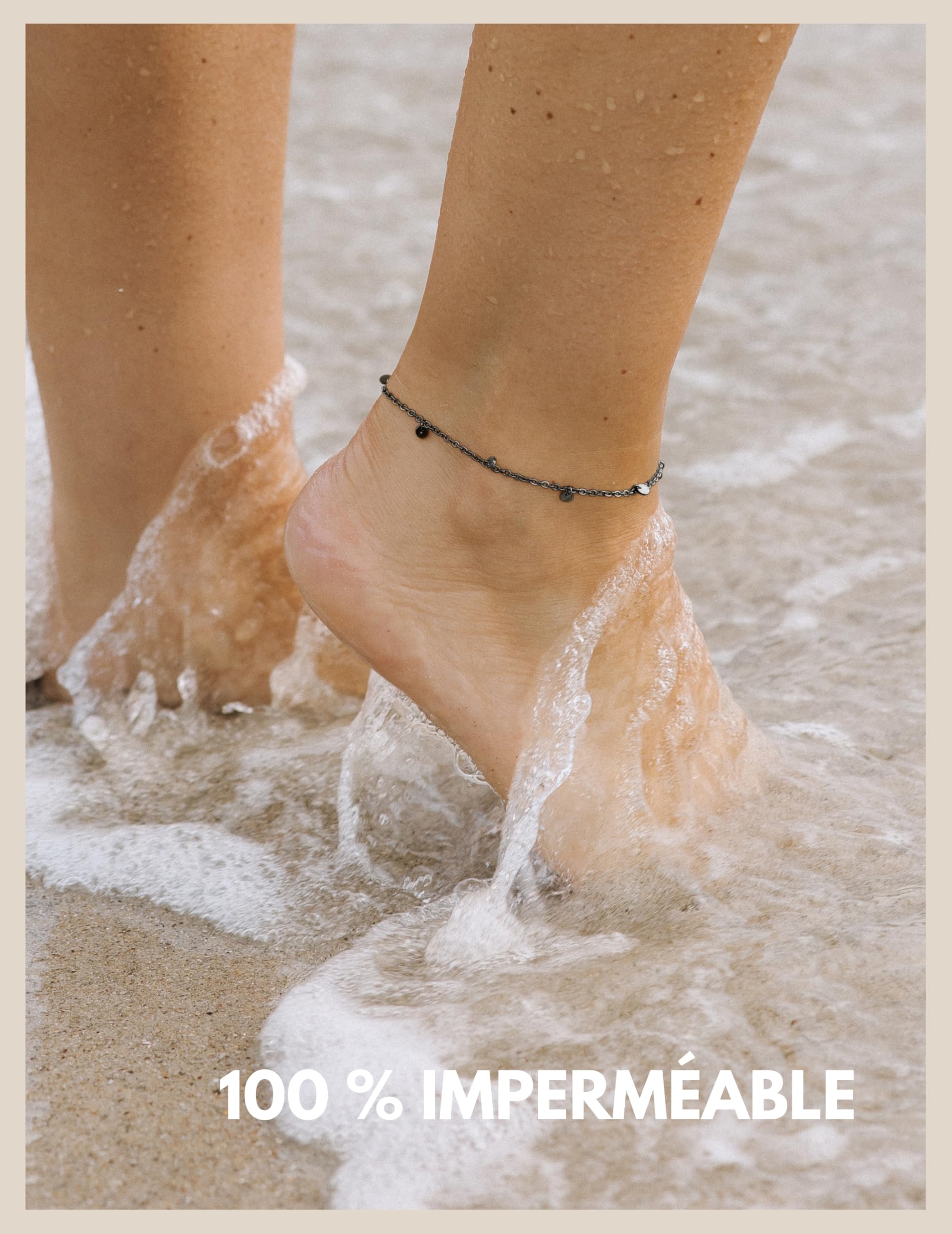 GD GOOD.designs EST. 2015 Bracelet de cheville pour femme I Chaine de cheville acier inoxydable I Bijoux fantaisie en 18K Or, Argent ou Or-Rose