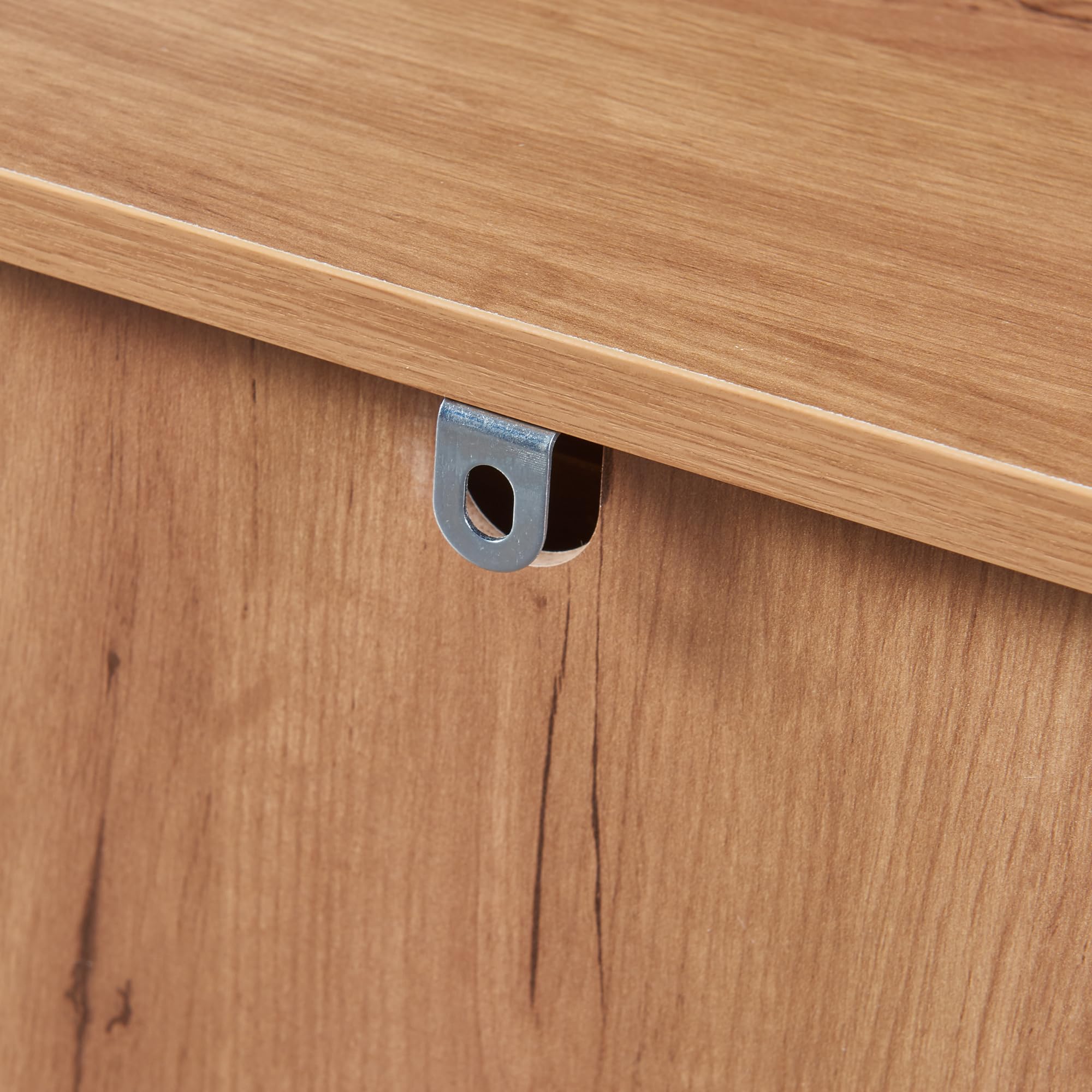 [en.casa] Comodino Singolare Tavolino Laterale con Cassetto e Scomparti Camera da Letto Soggiorno 55 x 43 x 40 cm - Effetto Quercia