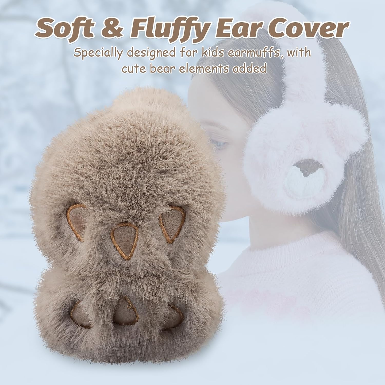 Kids Winter Ear Muffs Fuzzy Foldable Earmuffs Girls Soft Fluffy Ear Warmer Boys Toddler Cute Ear Cover for Cold - Image 2
