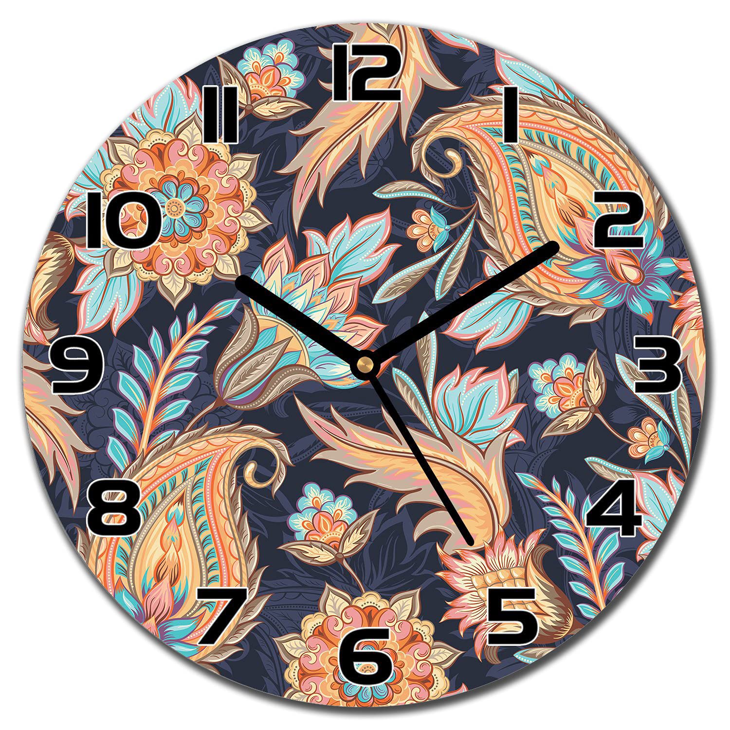 Horloge en verre de sécurité 30 cm à impression moderne Paisleyorange Coloray durable