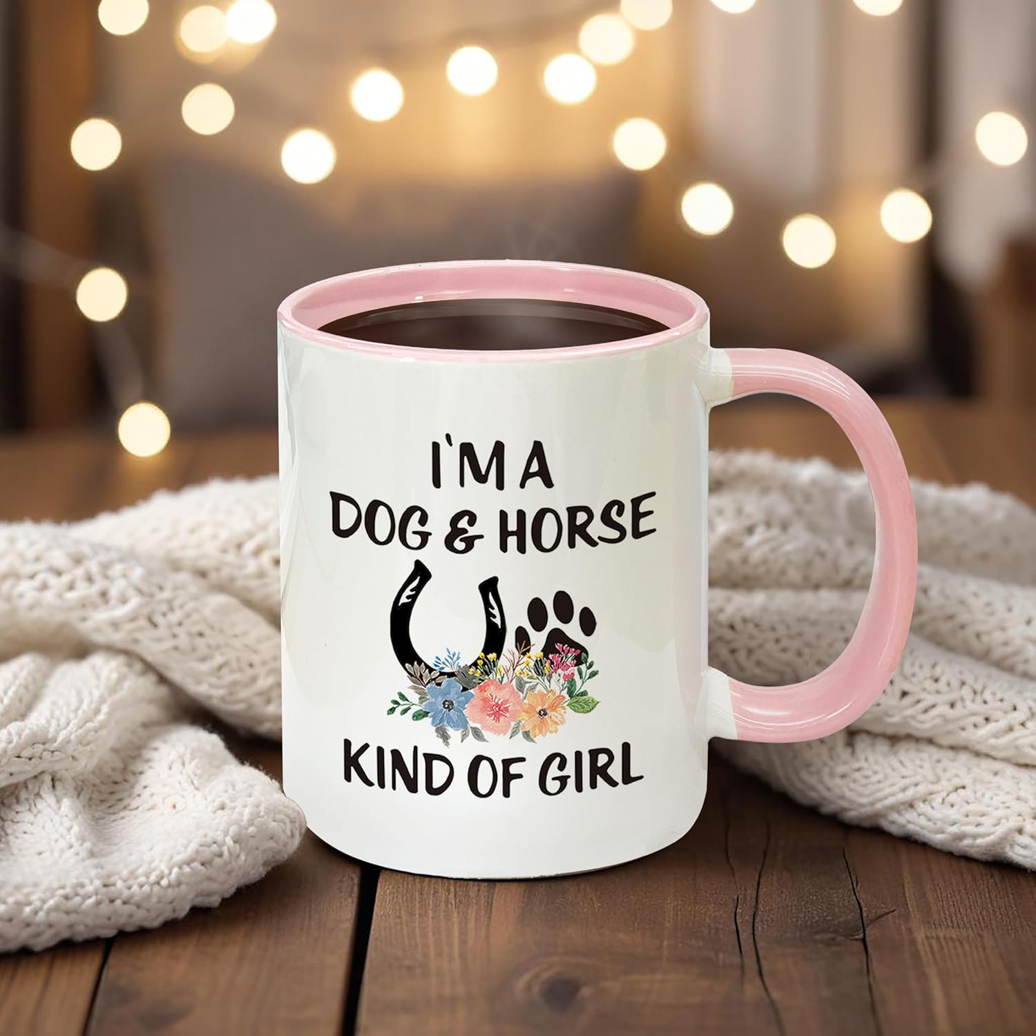 Dog Horse Lover Gifts For Women Coffee Mugs, Equestrian Gifts Coffee Tea Cup Gifts For Women Christmas, Gifts For Horse Dog Lover, I'm A Dog And Horse Kind Of Girl Ceramic Coffee Mug 11oz - Image 3