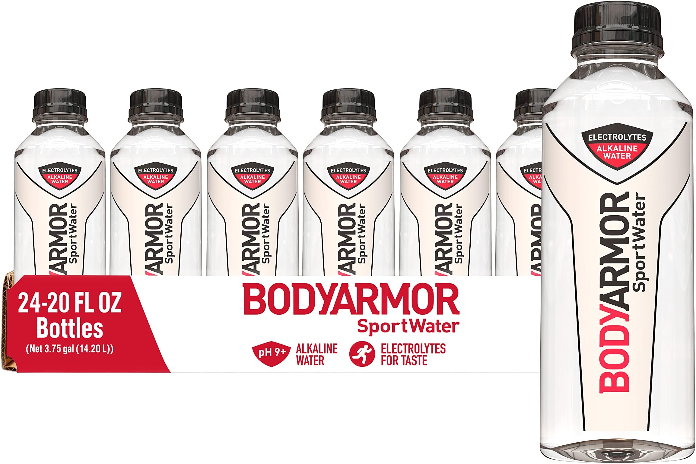 SportWater Alkaline Water, Superior Hydration, High Alkaline Water pH 9+, Electrolytes, Perfect for your Active Lifestyle, 20 Ounce (Pack of 24)