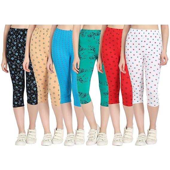 Printed Capri for Womens/Girl Pack of 6