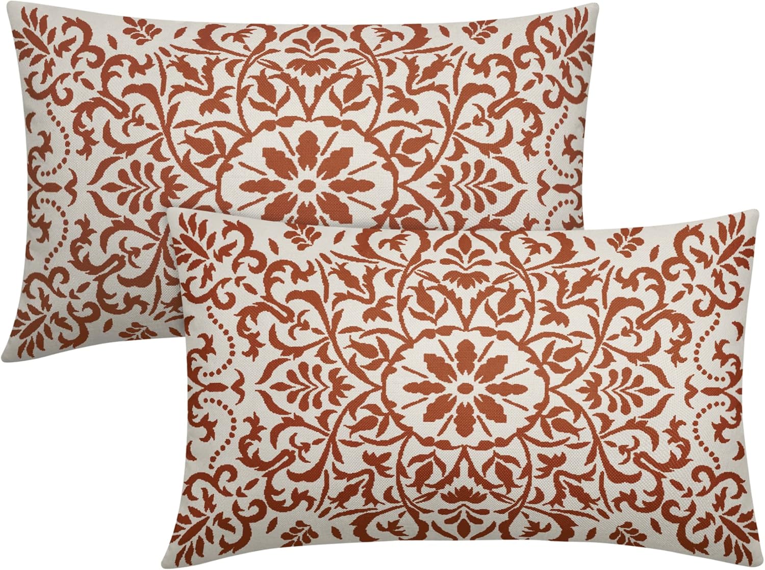 Burnt Orange Ethnic Boho Pillow Covers 12 X 20 Inch