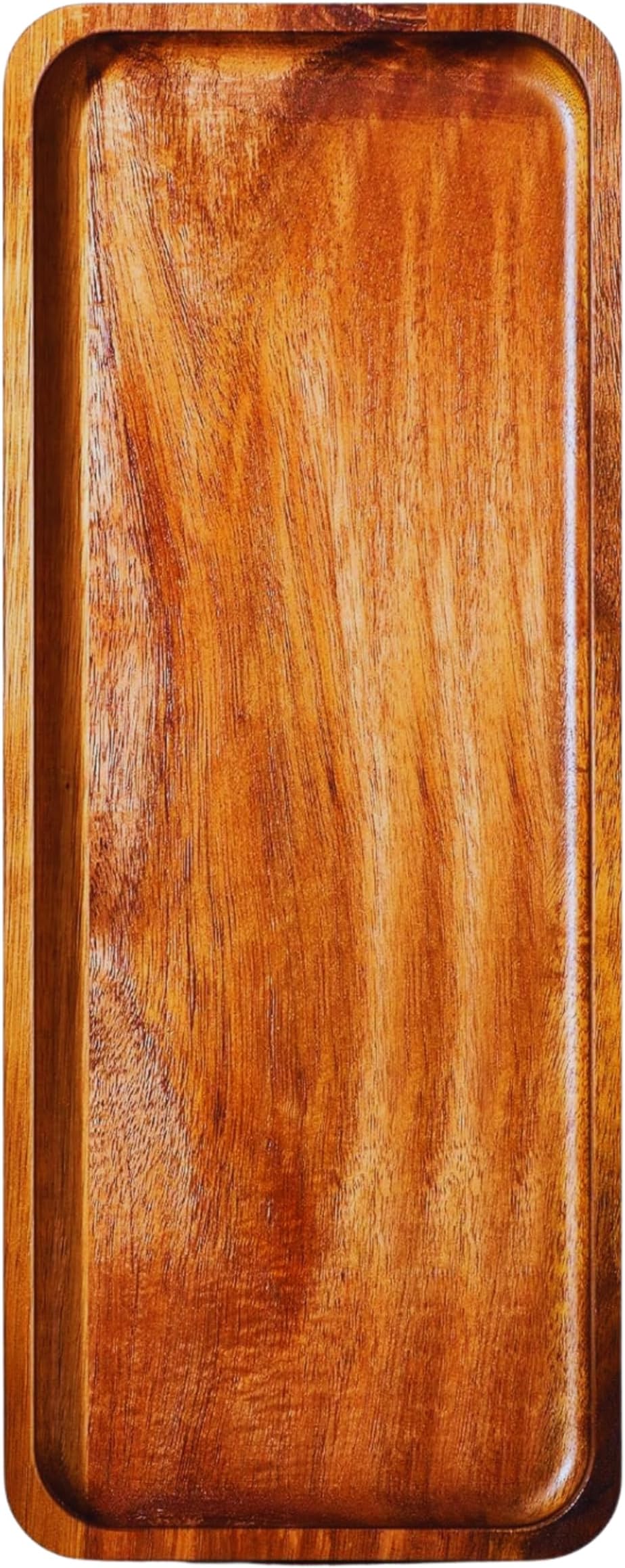 Solid Acacia Wood Serving Trays Rectangular Wooden Large Serving Platters for Food, Wooden Tray for Charcuterie, Appetizer Serving Tray, Wood Tray Cheese Board (2, 14 x 5.5 Inch)