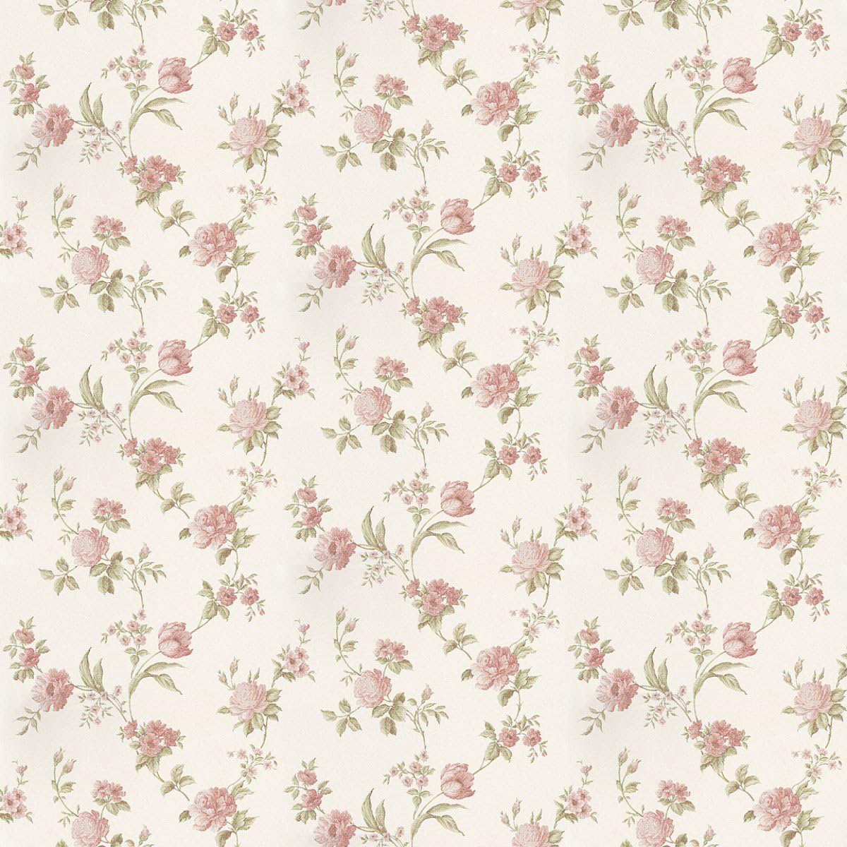 MyTinyWorld Pack of 5 Dolls House Mixed Pink Flowers On Pale White Wallpaper Sheets, Clear,white,pink, 0.1mm x 304mm x 438mm