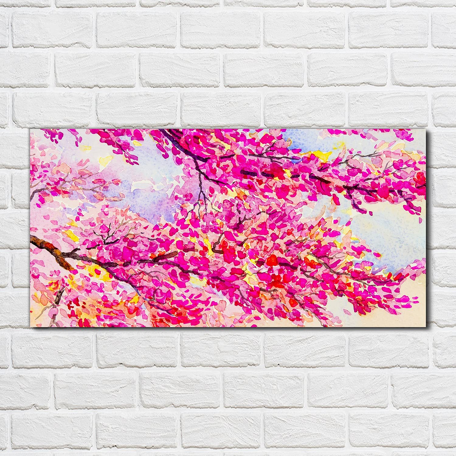 Coloray Pintura Vidrio Acrílico Acryl 100x50cm Mural Cocina Cuadro De Pared De Arte De Vidrio Sala De Estar - Pintura Hojas De Los Árboles