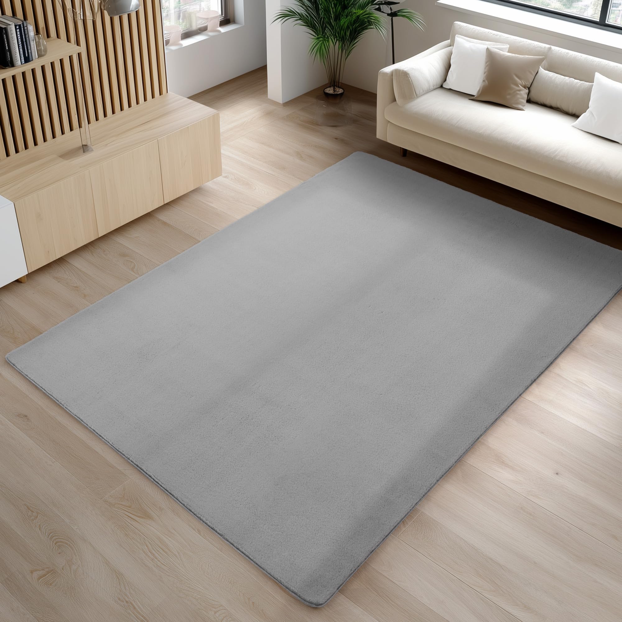 Carpetsale24 Teppich Kurzflor - Rechteckig, Rund & Läufer, waschbarer Rutschfester Teppich, weich, modernes einfarbiges Design für Wohnzimmer, Schlafzimmer, Küche & Kinderzimmer.