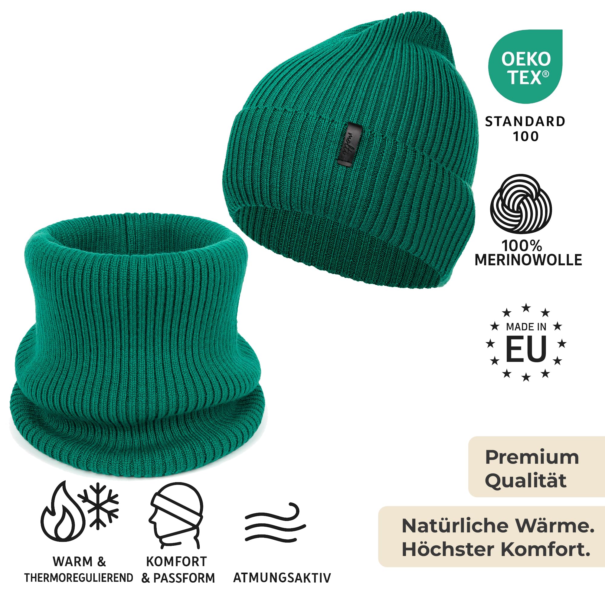 molti Set di cappelli e sciarpe da donna, 100% lana merino con sciarpa, caldo e traspirante, per autunno e inverno, taglie: 55 – 62 cm