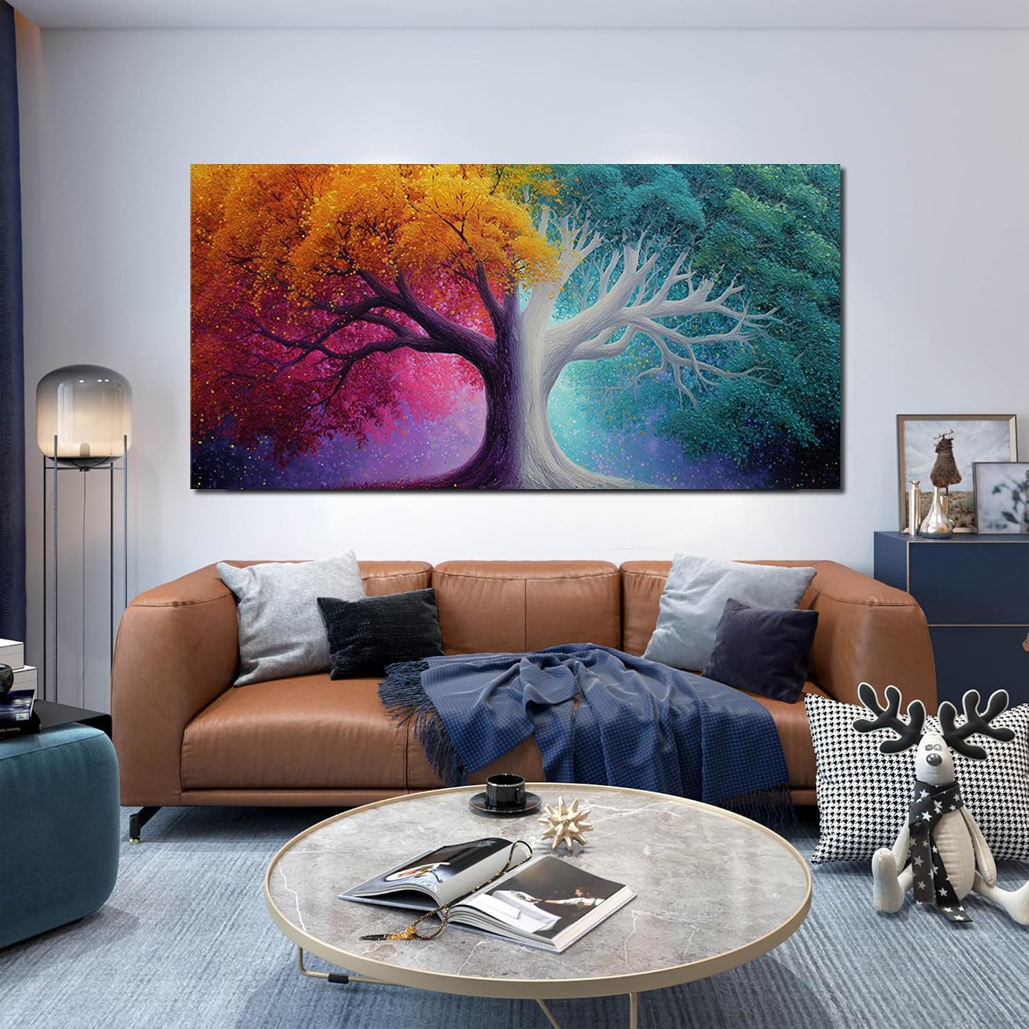 Colorful Wall Decor Tree Wall Art Canvas Large Pictures Art for Living Room Bedroom Bathroom Office Modern Artwork 29"x 59"
