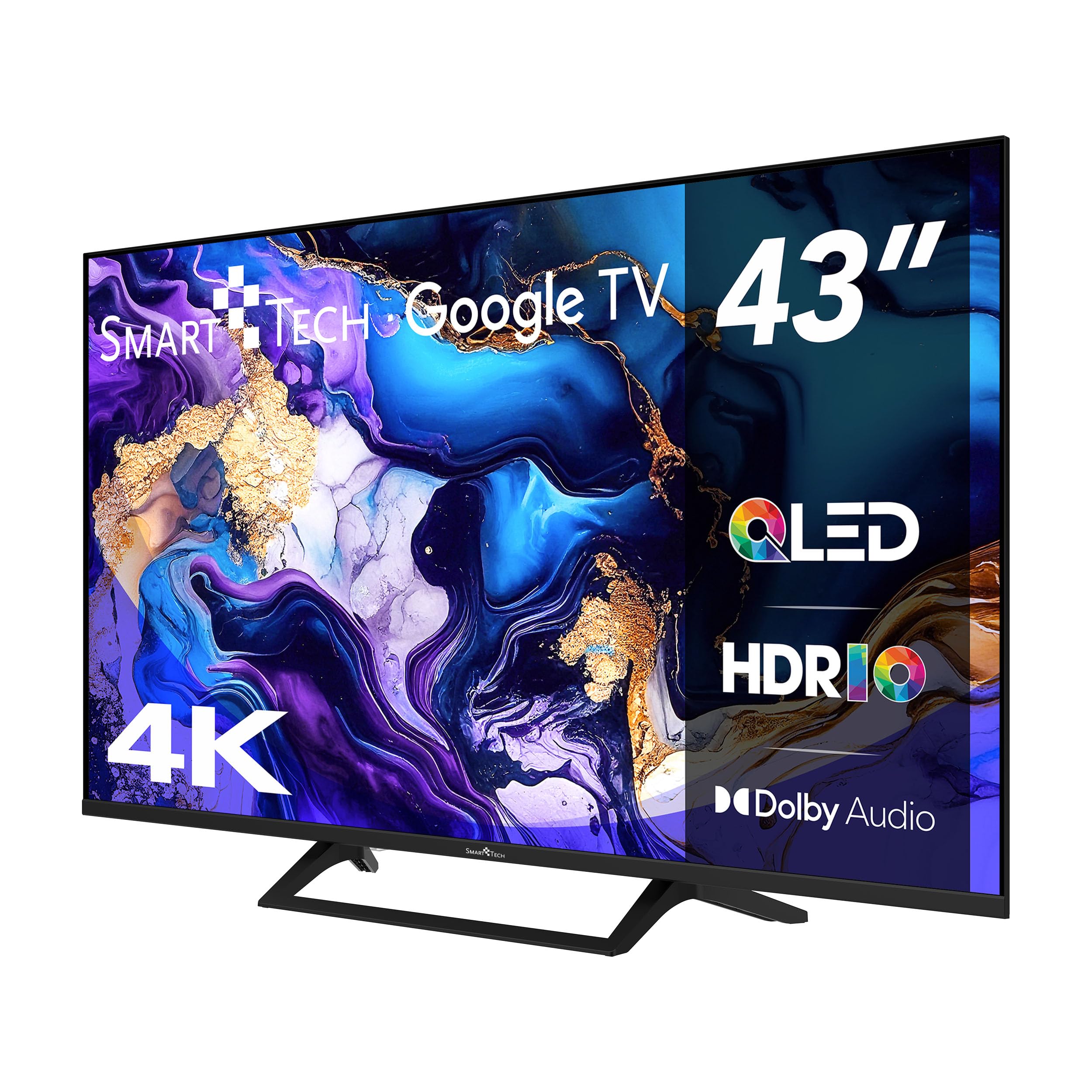 Smart Tech 43QG06V, 43" (109 cm) 4K UHD-QLED TV, Bluetooth y Triple sintonizador, Smart TV