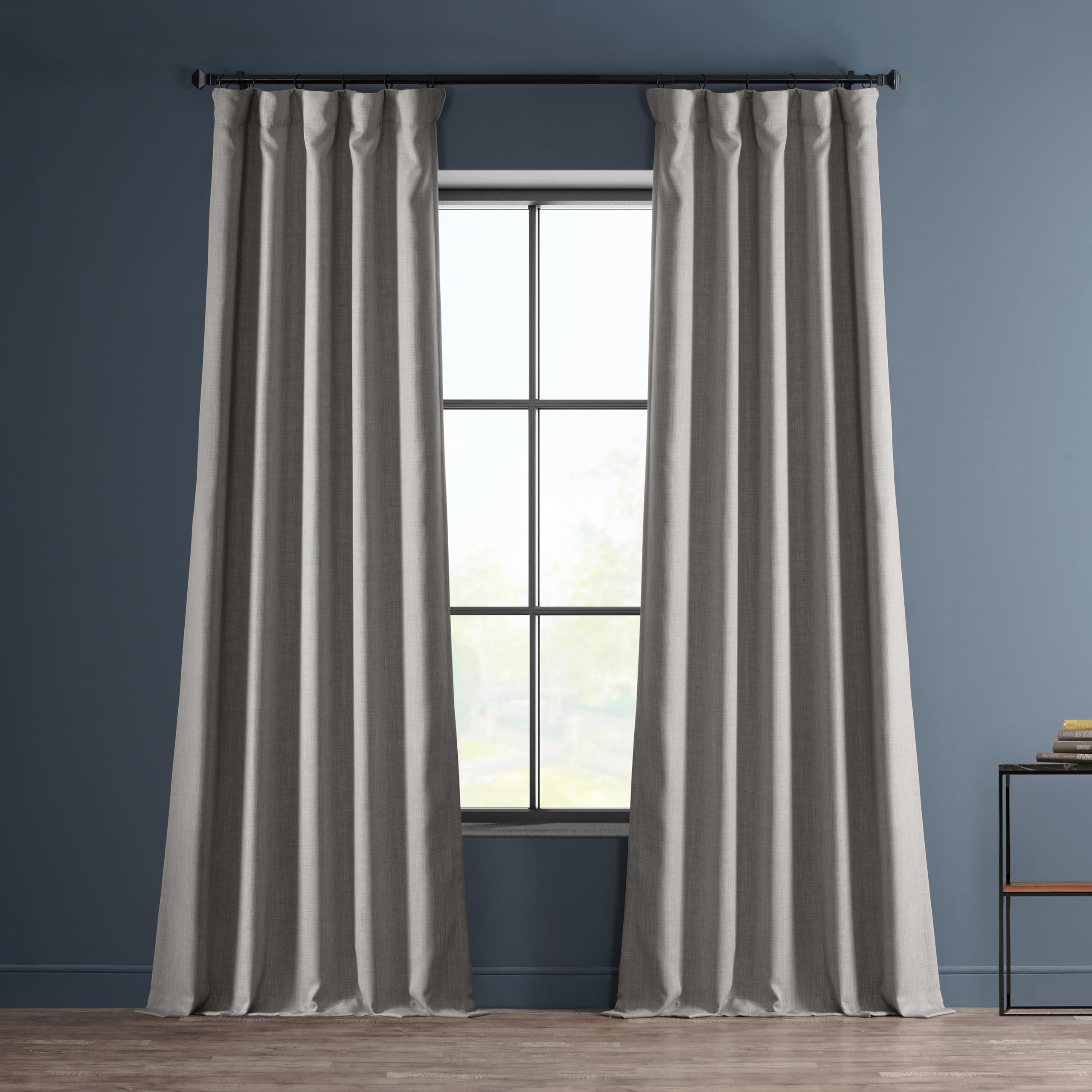 HPD Half Price Drapes Faux Linen Room Darkening Curtains - 120 Inches Long Luxury Linen Curtains for Bedroom & Living Room (1 Panel), 50W X 120L, Clay