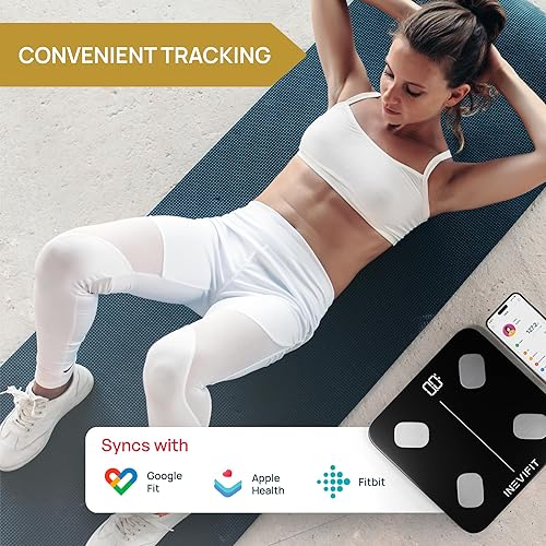 Miniatura 9 de INEVIFIT Báscula inteligente de grasa corporal, analizador digital de composición corporal de baño Bluetooth de alta precisión, mide peso, grasa