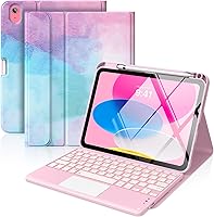 Vista 19 de MoKo Funda con teclado táctil para iPad (A16) 11ª generación de 11 pulgadas 2025, iPad de 10.9 pulgadas de 10.9 pulgadas, funda con soporte para azul