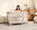 Pack and Play, 4 in 1 Baby Playard – Portable Crib, Bassinet, Bedside Sleeper, Changing Table & Playpen | Breathable Mesh | Safe & Foldable for Newborns to Toddlers