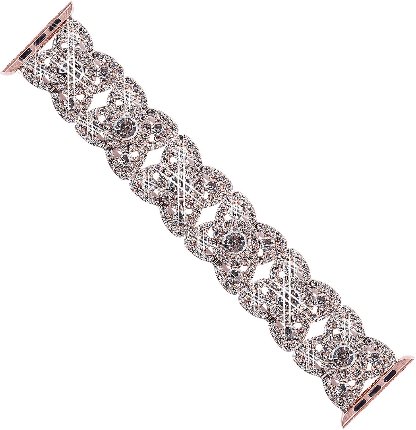 Uр Tо 50% оƒƒ VIQIV Bling Bands for Compatible with Apple Watch 38mm 40mm 42mm 44mm 41mm 45mm Iwatch Series 7 6 5 4 3 2, Diamond Rhinestone Stainless Steel Metal Bracelet Wristband Strap for Women