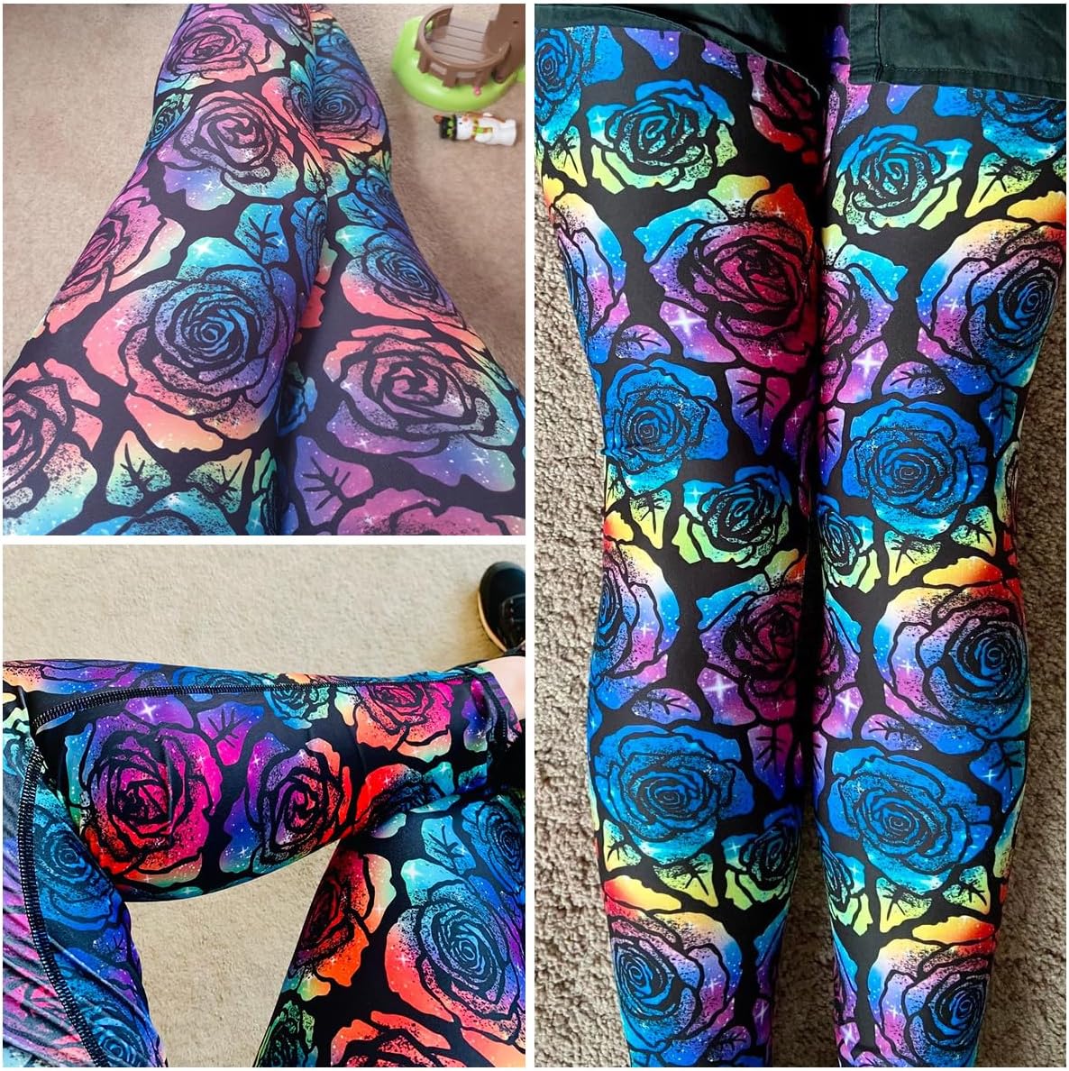 UIUO-UIPEU Women's Printed Yoga Pants with Pockets 7/8 Workout Leggings for Women Tummy Control Compression Leggings - Image 4