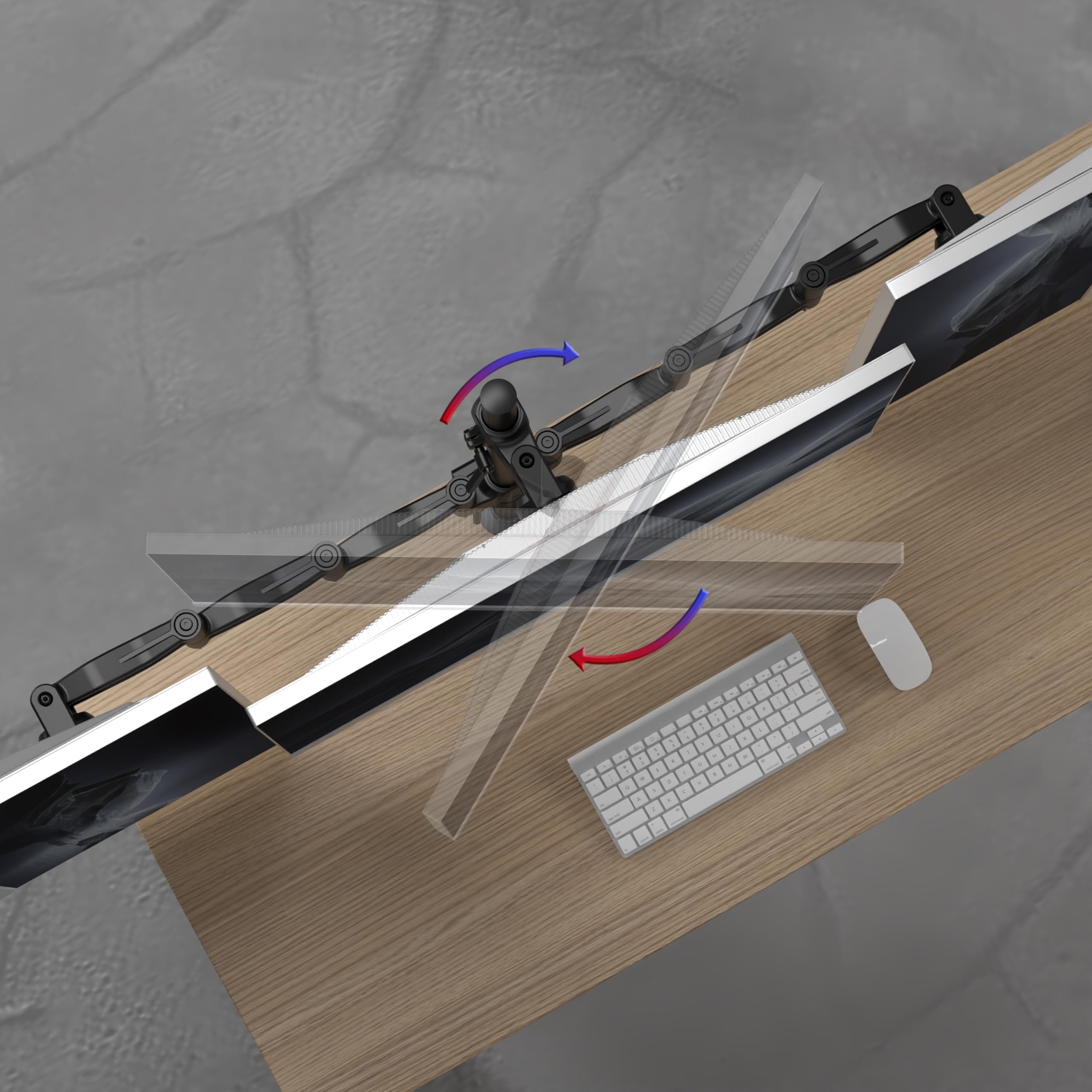Duronic DM353 Bras pour 3 moniteurs d’Ordinateur | Support Triple d’écran PC articulé pour Bureau | VESA 75 100 | Hauteur Ajustable | Rotatif Inclinable Pivotant | Compatibilité Universelle