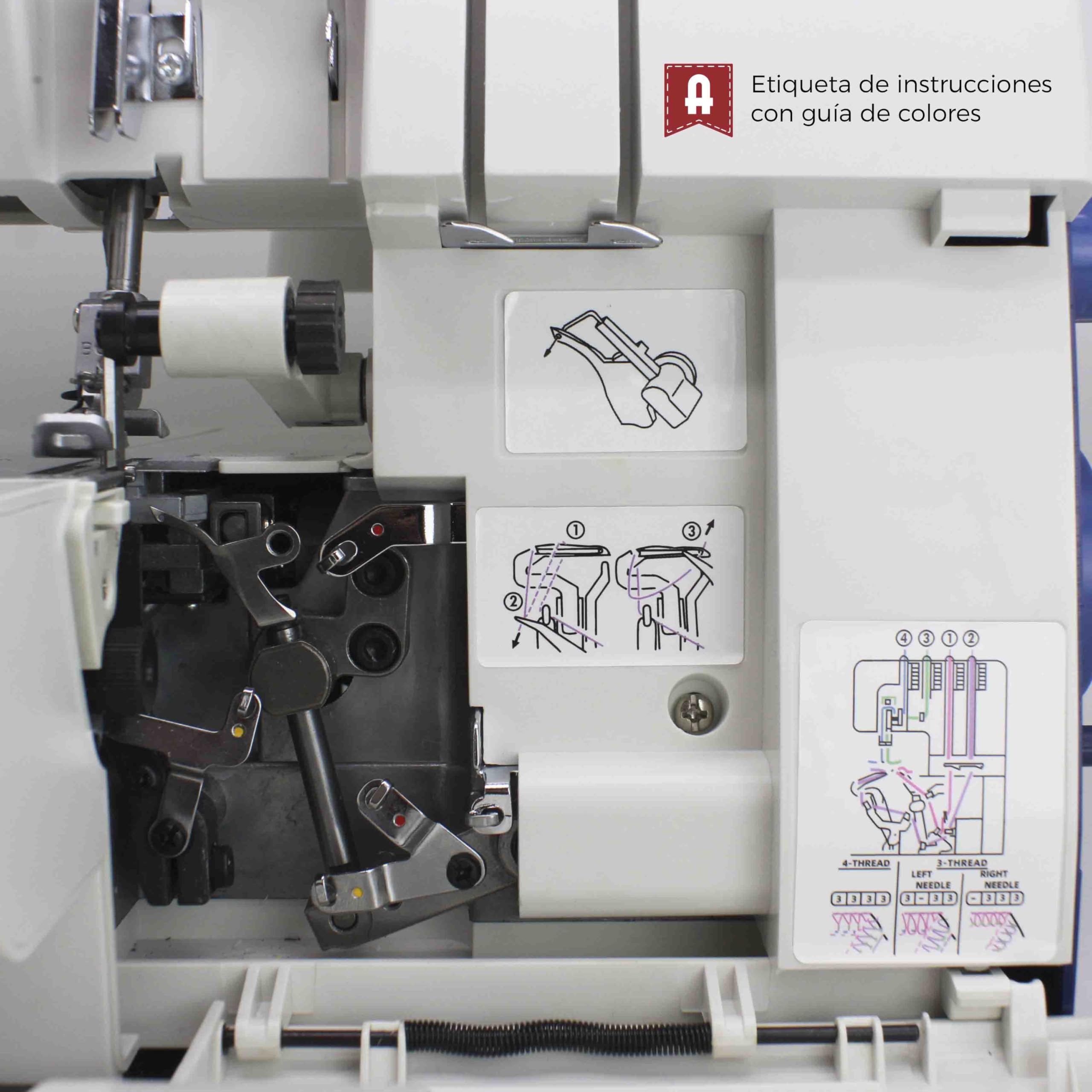 ALFA Remalladora-Overlock doméstica 8712 2/3/4hilos con Motor Servo sin escobillas/Energéticamente eficiente (ahorro de hasta un 70%)1300 ppm/Área de trabajo ampliada