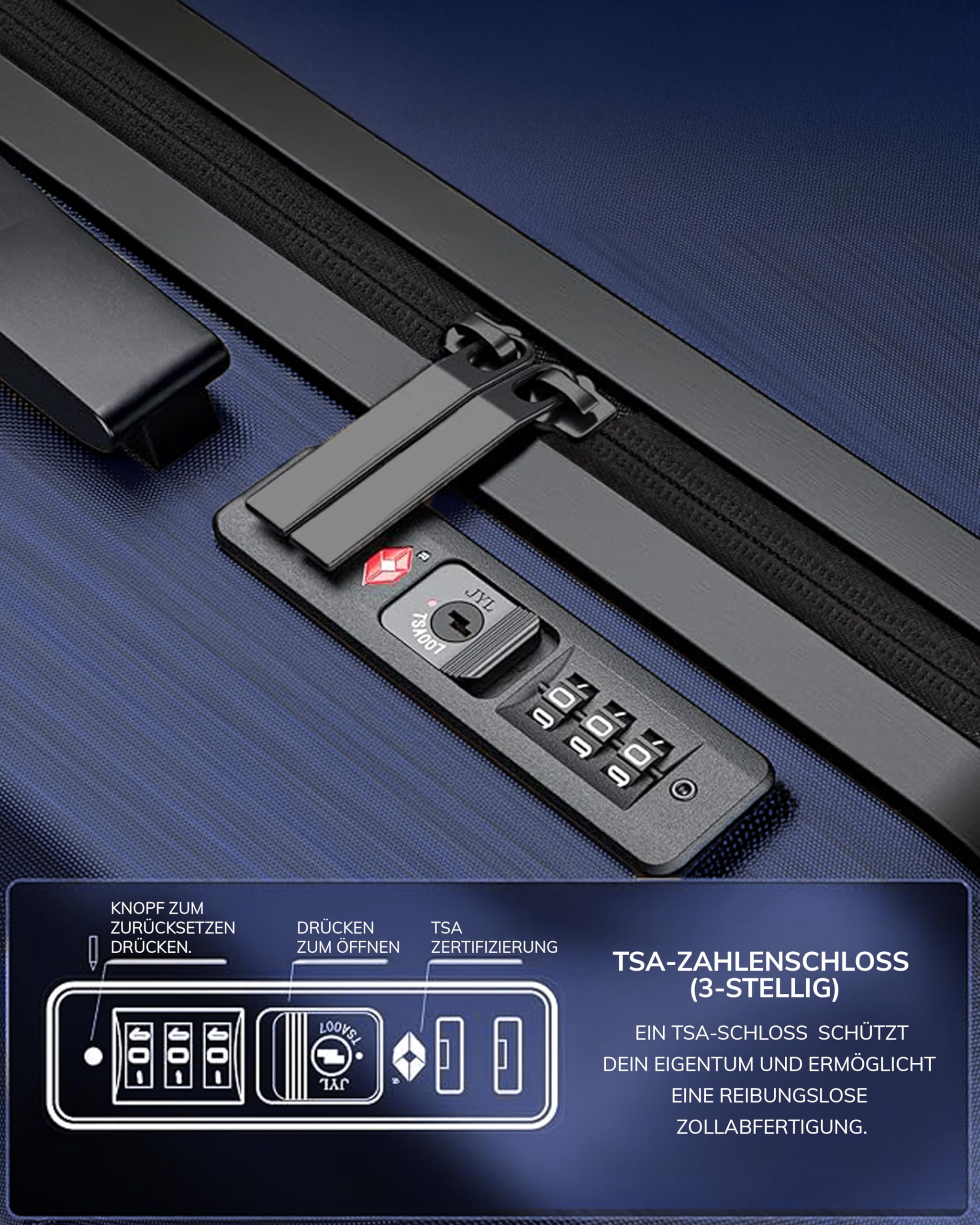 FERGÉ Kofferset 3 teilig Hartschale TSA-Zahlenschloß Cannes Reisekoffer Trolley-Set (Handgepäck, L, XL) 3er Set Hartschalenkoffer Roll-Koffer 4 sanfte Rollen - sehr robuster Polycarbonat Koffer