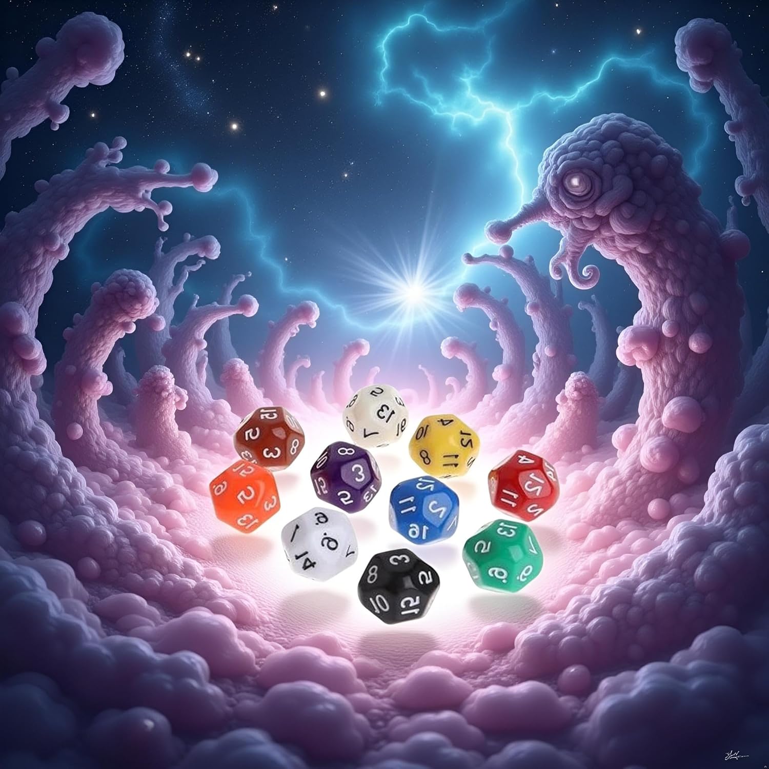 5Pcs Multicolour Polyhedral Dice for Dungeons and Dragons 16 Sided Dice Set Polyhedral with Other Table Games with Random Multi Colored Assortment Playing,and Accessories