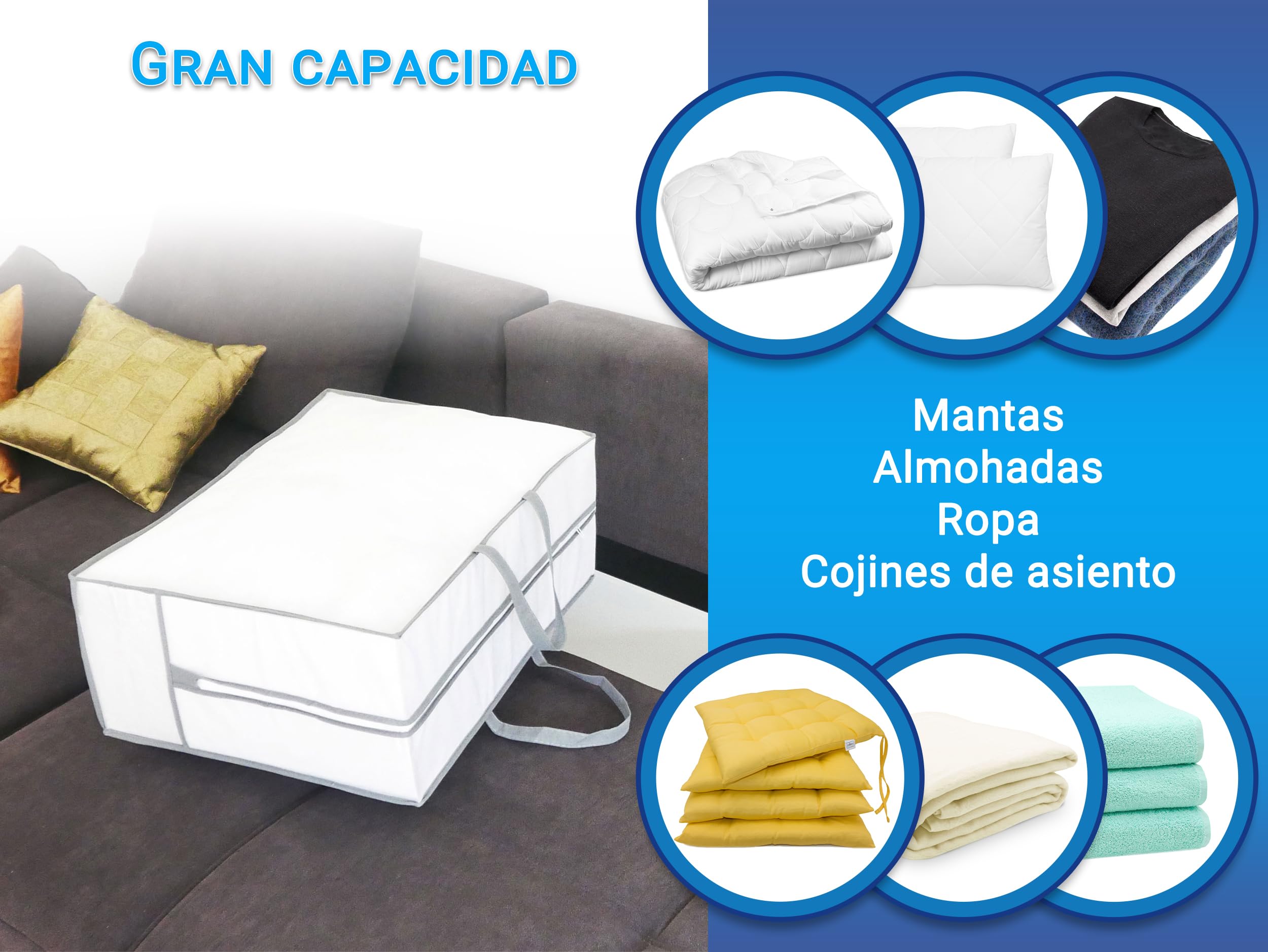 ZOLLNER24 2 bolsas de almacenamiento de ropa gran capacidad plegable 65x25x50 cm