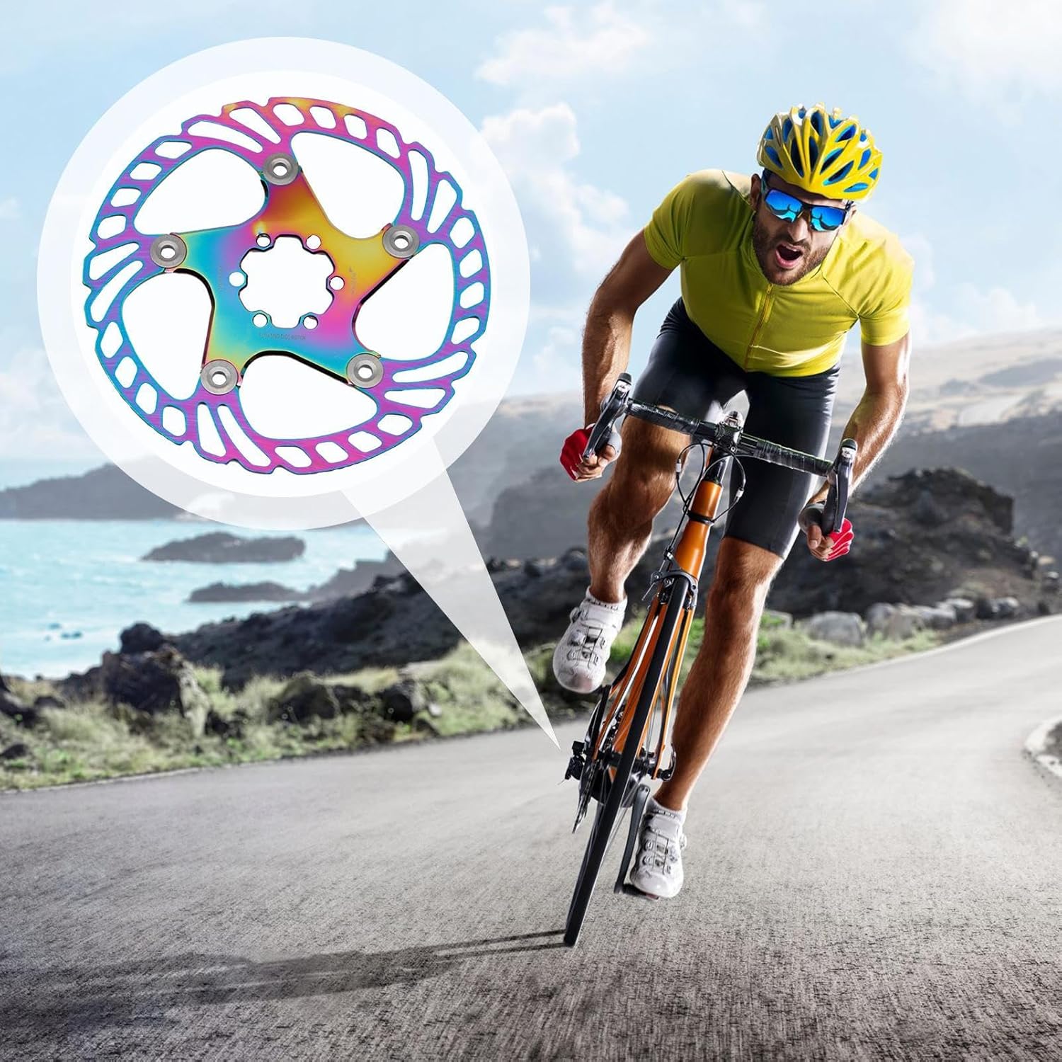 Disc Brake Rotor | Colorful Cycling Modification | Bicycle Disc Brakes Rotors | for Workshop Garage Maintenance Home Routine Repair