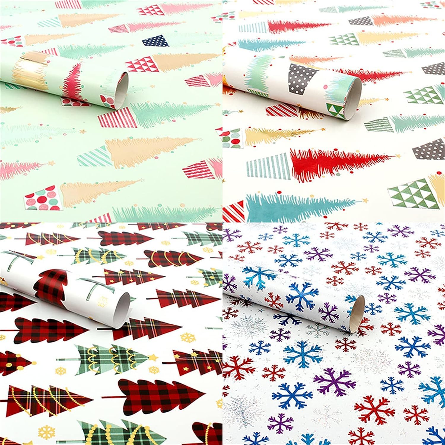 Papier Do Pakowania, Papier Świąteczny, 5 szt. Papier dekoracyjny Papier do pakowania prezentów urodzinowych Płatek śniegu Minimalistyczny styl (Color : 2)
