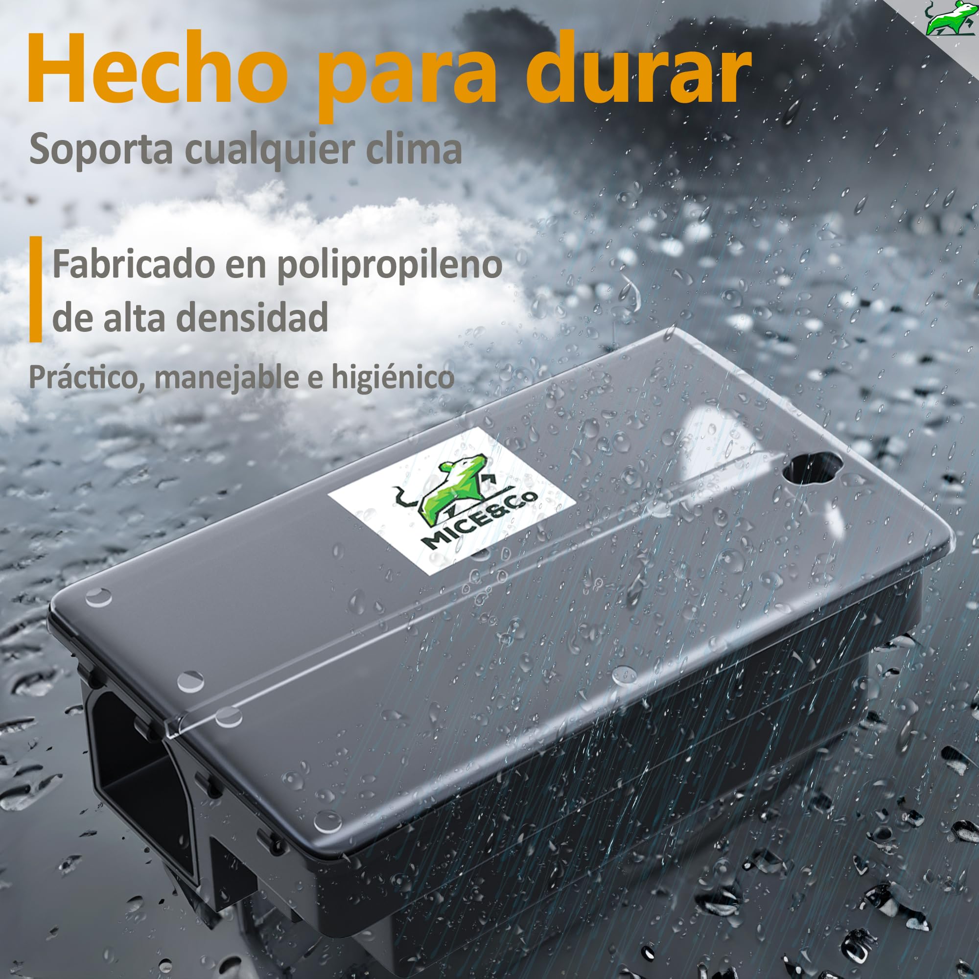Mice&Co Trappole per Ratti e Topi Professionale - Scatola per Esche | Stazione di Esca per Roditori, Trappola Scatole Porta Esche Box per Esche Topicida | Pack 4 unità (Trasparente)