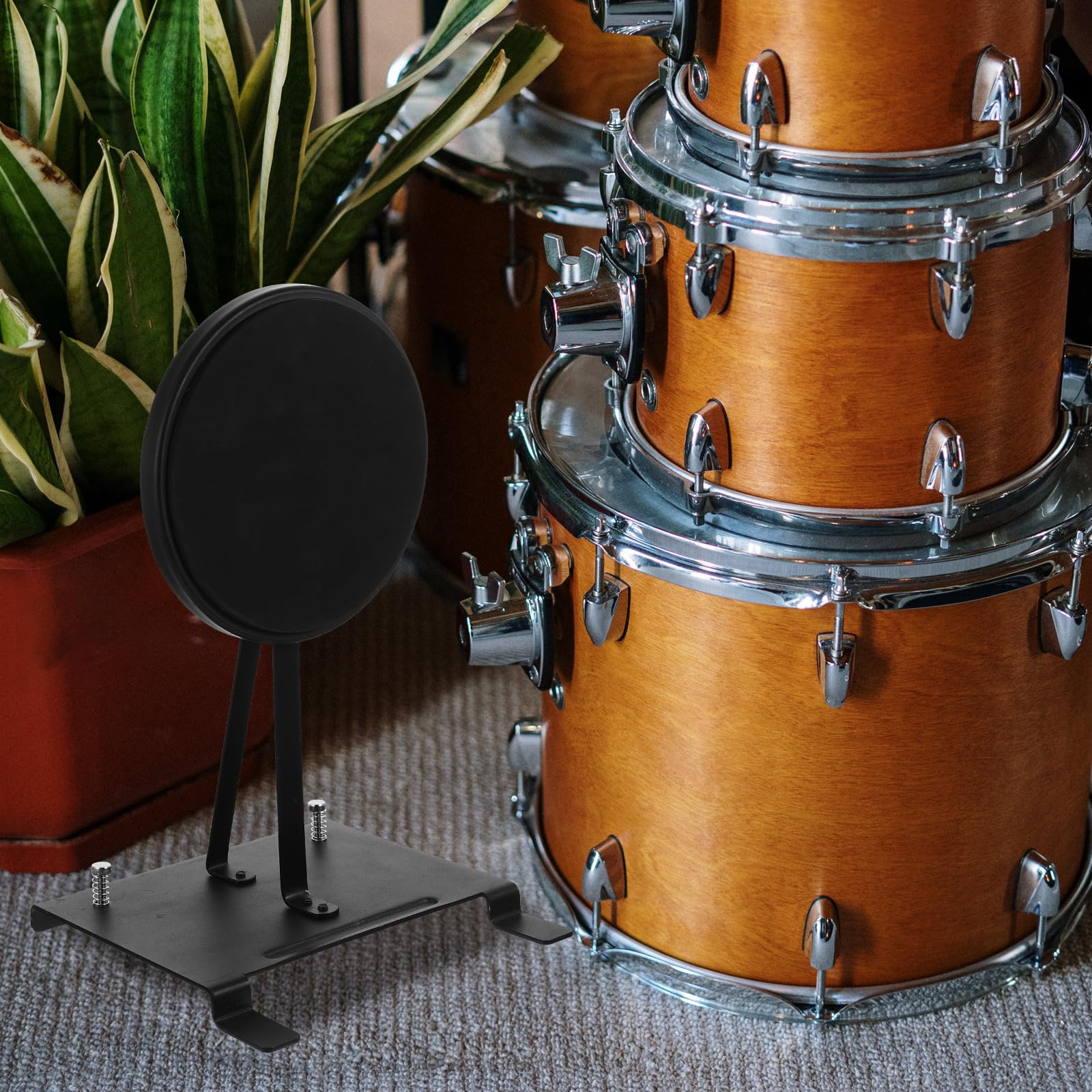 Tappetino per Batteria Singolo Nero in Acciaio, Accessorio per Pedale Cassa, Aumenta Durata Pelle e Qualità Suono, per Principianti